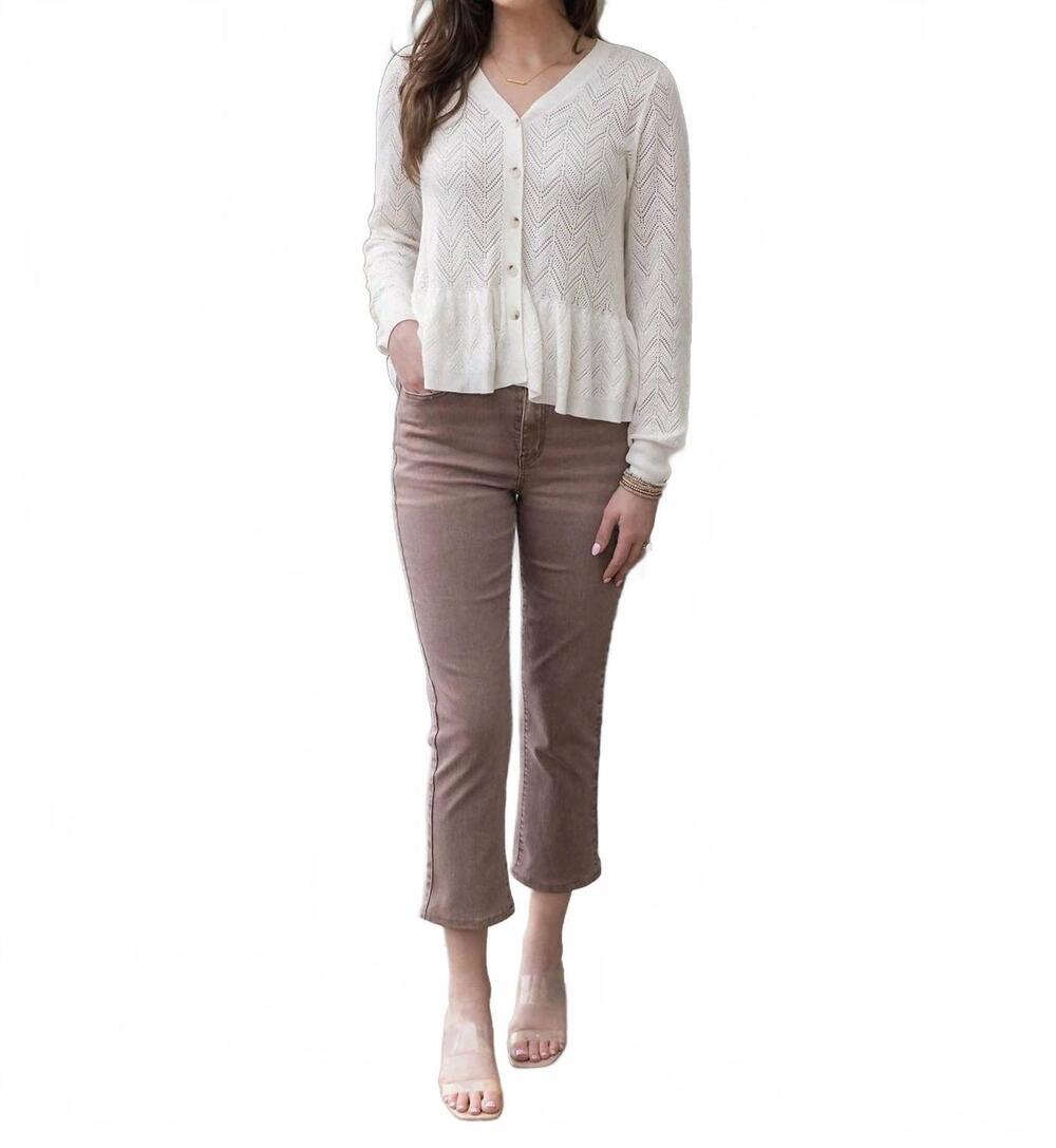 NEW GRACE AND LACE mel's favorite straight leg cropped denim jeans in non distre